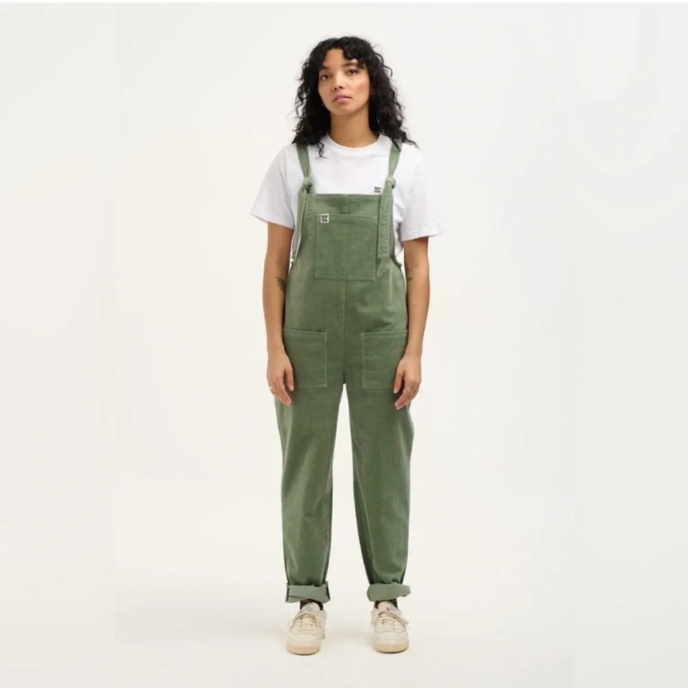 Lucy & Yak Original Corduroy Dungaree Overalls in Green Bay Size 10 L Long NWT